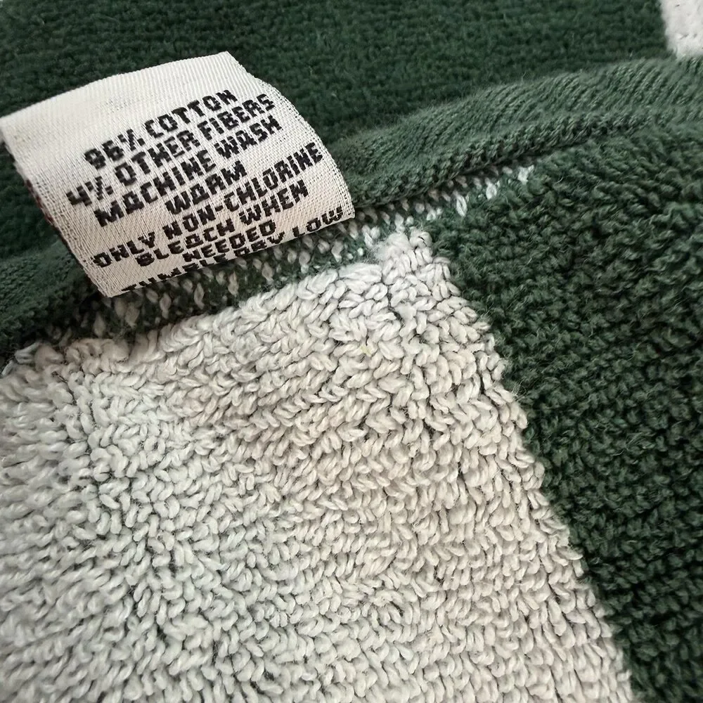 Vintage Perrier Jouet Champagne Green White Bath Beach Towel USA Made 66x30
